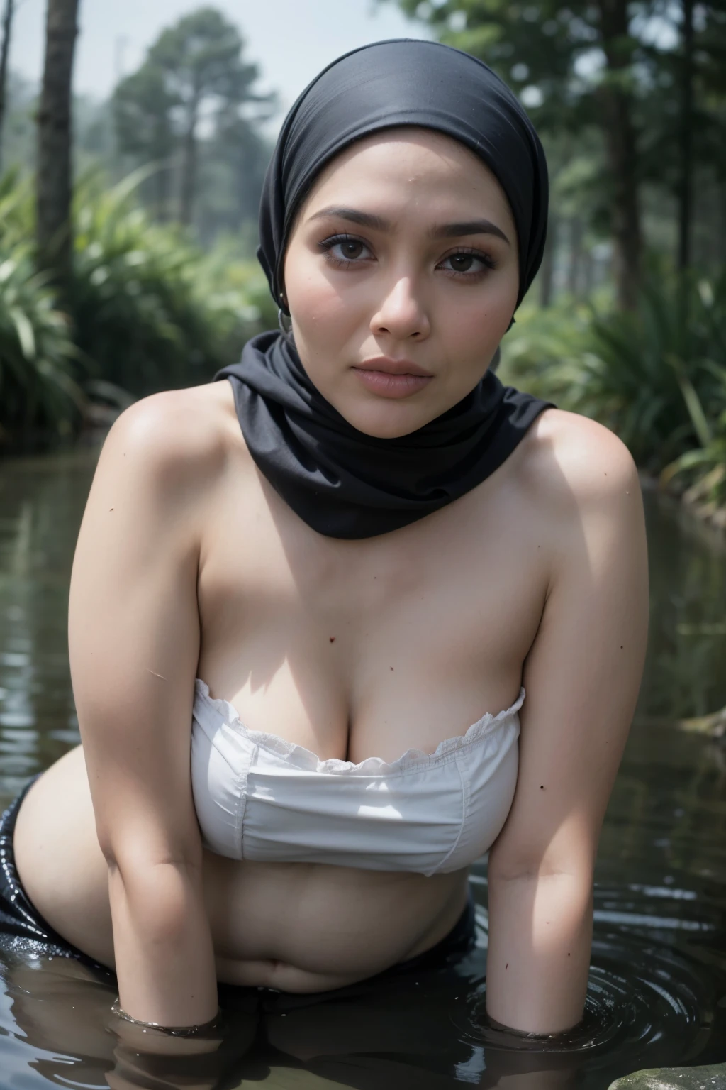 ((HIJAB MALAY GIRL)), (PROSTITUTION CENTER ). HUGE BREAS, NIPPLES, SNEAKERS NIKE, NET STOCKINGS. A VILLAGE THAT WAS FLOODED BY WATER.