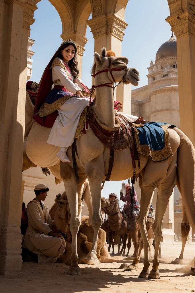 a duchess riding a camel