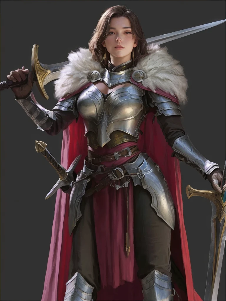 One is wearing armor、Close-up of woman holding sword, portrait of Female Paladin, Female Paladin, Female Knight, Fantasy Paladin Woman, picture of Female Paladin, Female Warrior, north adult Female Warrior, gorgeous Female Paladin, Portrait of a Knight Woman, north Female Warrior, Hero fantasy character concept, beautiful Female Knight, of a beautiful Female Knight, Big , 