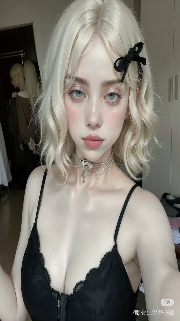 Blonde haired woman with black bow tie and black bra., pale and light skin!!, pale porcelain white skin, pale gothic beauty, pale skin curly blonde hair, pale fur, pale, shiny skin, pale ivory skin, very very pale blonde hair, pale ivory skin, extremely pale blonde hair, pale white skin, pale and light skin, pale milky white porcelain skin, pale porcelain skin
