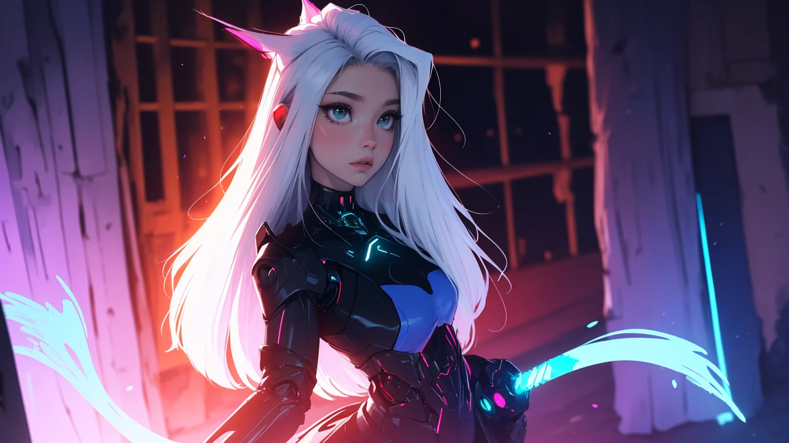 Niedlich few cartoon ,(((few ,small tiny body,petite))),((())),((extremely Niedlich and beautiful liquid hair color haired anime girl walking down the Straße)),
,sagging breasts,shorth hair,(((liquid hair color:1.1,neon purple hair|neon pink hair|neon blue hair|Neon Aqua Hair|purple hair|Fuchsia hair|fluorescent blue hair|Amethyst Haare|Neon hair|bright pink hair :1.5,Light Hair: 1.3,Hair made of color and defying gravity,thick flowing,paint splatters:1.3,shiny hair: 1.3,vibrantly colored hair))),((Heterochromie,Auge1 lilac,Auge2 pink,eyes directed upwards:1.3,perfect eyes,Lovely, detailled eyes,Rainbow glow ultra-detailed deep pink purple eyes:1.1,Gradient eyes:1,finely detailed beautiful eyes:1,symmetric eyes:1,size(luminous white hair:1.4),(blue eyes), (bright blue eyes:1.4),(glowing eyes:1.4),(eye trail:1.1), Intensiv expression,(Dynamic action),(Hand on hip:1.2),(cybernetic metal Lynx ears:1.3),(thin ((metal)) cybernetic tail:1.4),( action-oriented pose, holding dual daggers with an ethereal glow. The background should be a dark, mystical forest or an ancient, ruined temple, with a moonlit sky casting an eerie glow. The overall style should reflect the detailed, fantasy-rich art of Lineage 2, with vibrant colors, dramatic lighting, and a sense of magical realism.、permission 8k、complex parts、Toned waist、Wide buttocks、Эффект Тиндаллаmasuter piece、top quality、Highest standards、Highest image quality、Table、complex parts、a high resolution、depth of field、natural soft light、professional lighting、about, standing, very long hair, cowboy shot, brilliant, brilliant hair, (night:1.2),Dreamy, [[gentle fingers and hands:0.55]::0.85],(detailed fingers),),(emotional),(breathtaking),(main part:1.2) whole body.), (Anime Style), (Super Detailed), (brutal), (uhd, HDR), (8k), (High Resolution: 1.2), (Complex and Beautiful: 1.2)