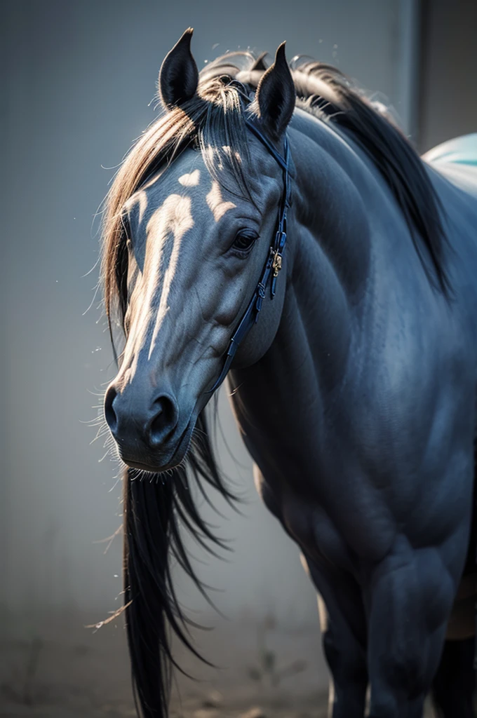 Draw a blue horse 