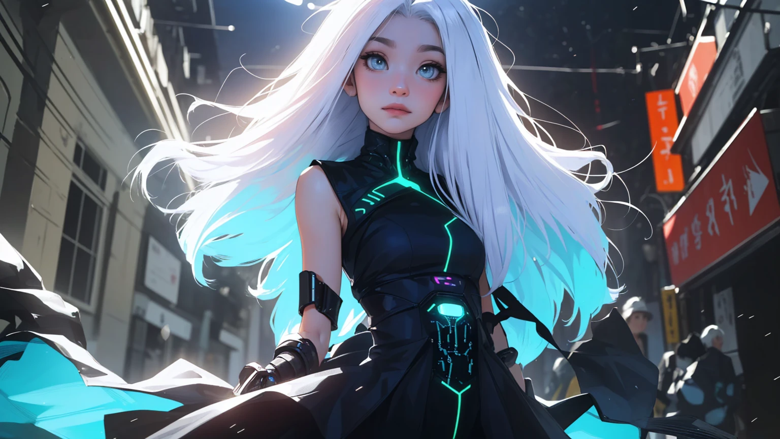 Niedlich few cartoon ,(((few ,small tiny body,petite))),(((6 years old))),((extremely Niedlich and beautiful liquid hair color haired anime girl walking down the Straße)),
,sagging breasts,shorth hair,(((liquid hair color:1.1,neon purple hair|neon pink hair|neon blue hair|Neon Aqua Hair|purple hair|Fuchsia hair|fluorescent blue hair|Amethyst Haare|Neon hair|bright pink hair :1.5,Light Hair: 1.3,Hair made of color and defying gravity,thick flowing,paint splatters:1.3,shiny hair: 1.3,vibrantly colored hair))),((Heterochromie,Auge1 lilac,Auge2 pink,eyes directed upwards:1.3,perfect eyes,Lovely, detailled eyes,Rainbow glow ultra-detailed deep pink purple eyes:1.1,Gradient eyes:1,finely detailed beautiful eyes:1,symmetric eyes:1,size(luminous white hair:1.4),(blue eyes), (bright blue eyes:1.4),(glowing eyes:1.4),(eye trail:1.1), Intensiv expression,(Dynamic action),(Hand on hip:1.2),(cybernetic metal Lynx ears:1.3),(thin ((metal)) cybernetic tail:1.4),( action-oriented pose, holding dual daggers with an ethereal glow. The background should be a dark, mystical forest or an ancient, ruined temple, with a moonlit sky casting an eerie glow. The overall style should reflect the detailed, fantasy-rich art of Lineage 2, with vibrant colors, dramatic lighting, and a sense of magical realism.、permission 8k、complex parts、Toned waist、Wide buttocks、Эффект Тиндаллаmasuter piece、top quality、Highest standards、Highest image quality、Table、complex parts、a high resolution、depth of field、natural soft light、professional lighting、about, standing, very long hair, cowboy shot, brilliant, brilliant hair, (night:1.2),Dreamy, [[gentle fingers and hands:0.55]::0.85],(detailed fingers),),(emotional),(breathtaking),(main part:1.2) whole body.), (Anime Style), (Super Detailed), (brutal), (uhd, HDR), (8k), (High Resolution: 1.2), (Complex and Beautiful: 1.2)