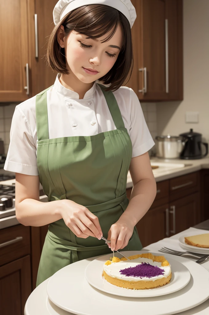 Chives making cake