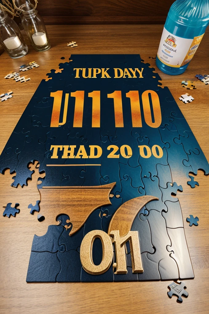 A Jigsaw puzzle with text "100 Days to go"