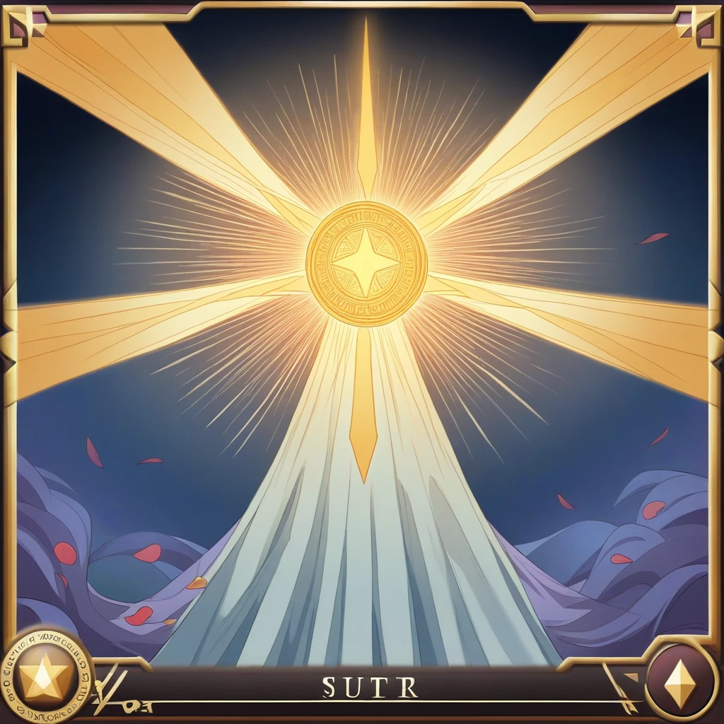 Create an illustration of a Tarot card themed around the concept "Elevate your Energy." The central figure is levitating in a meditative pose, dressed in flowing, ethereal robes that flutter as if moved by an unseen force. This figure can be either male or female, exuding a serene and enlightened aura.Surrounding the figure is a radiant aura of luminous colors—predominantly gold, white, and violet—representing high vibrations and spiritual enlightenment. Below the levitating figure, flowers are blooming, with their petals oriented upwards, as if absorbing and reflecting the surrounding energy. In the background, majestic mountains symbolize stability and spiritual ascent.Above the figure, a large, glowing mandala with a shining sun or star at its center radiates energy that seems to flow through the figure, emphasizing the elevation of energy and spiritual alignment. Along the edges of the card, include symbols of chakras, energy circles, or other esoteric signs to enhance the theme of spiritual awakening and energy elevation.At the bottom of the card, elegantly inscribe the phrase "Elevate your Energy" in golden letters, highlighting the card's central message.This Tarot card should evoke a sense of uplifting energy, spiritual growth, and enlightenment.