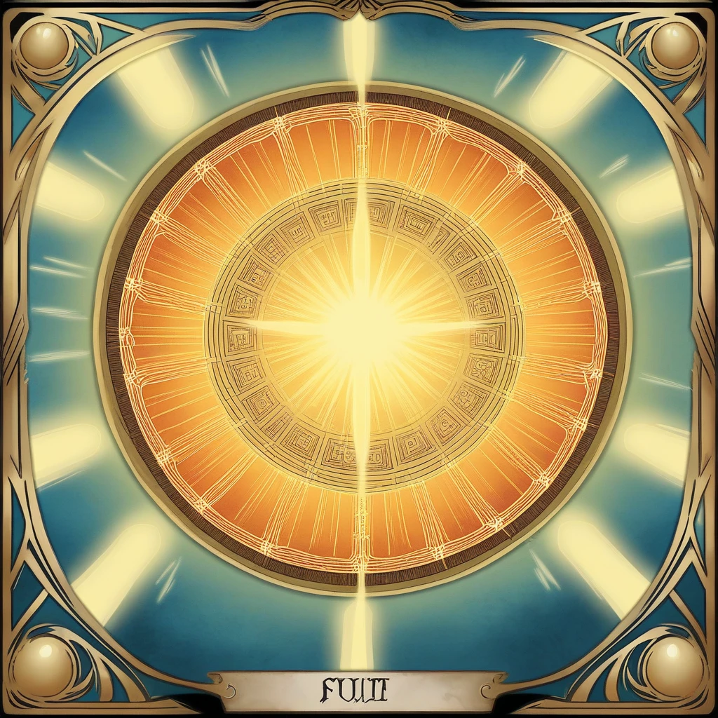 Create an illustration of a Tarot card themed around the concept "Elevate your Energy." The central figure is levitating in a meditative pose, dressed in flowing, ethereal robes that flutter as if moved by an unseen force. This figure can be either male or female, exuding a serene and enlightened aura.Surrounding the figure is a radiant aura of luminous colors—predominantly gold, white, and violet—representing high vibrations and spiritual enlightenment. Below the levitating figure, flowers are blooming, with their petals oriented upwards, as if absorbing and reflecting the surrounding energy. In the background, majestic mountains symbolize stability and spiritual ascent.Above the figure, a large, glowing mandala with a shining sun or star at its center radiates energy that seems to flow through the figure, emphasizing the elevation of energy and spiritual alignment. Along the edges of the card, include symbols of chakras, energy circles, or other esoteric signs to enhance the theme of spiritual awakening and energy elevation.At the bottom of the card, elegantly inscribe the phrase "Elevate your Energy" in golden letters, highlighting the card's central message.This Tarot card should evoke a sense of uplifting energy, spiritual growth, and enlightenment.