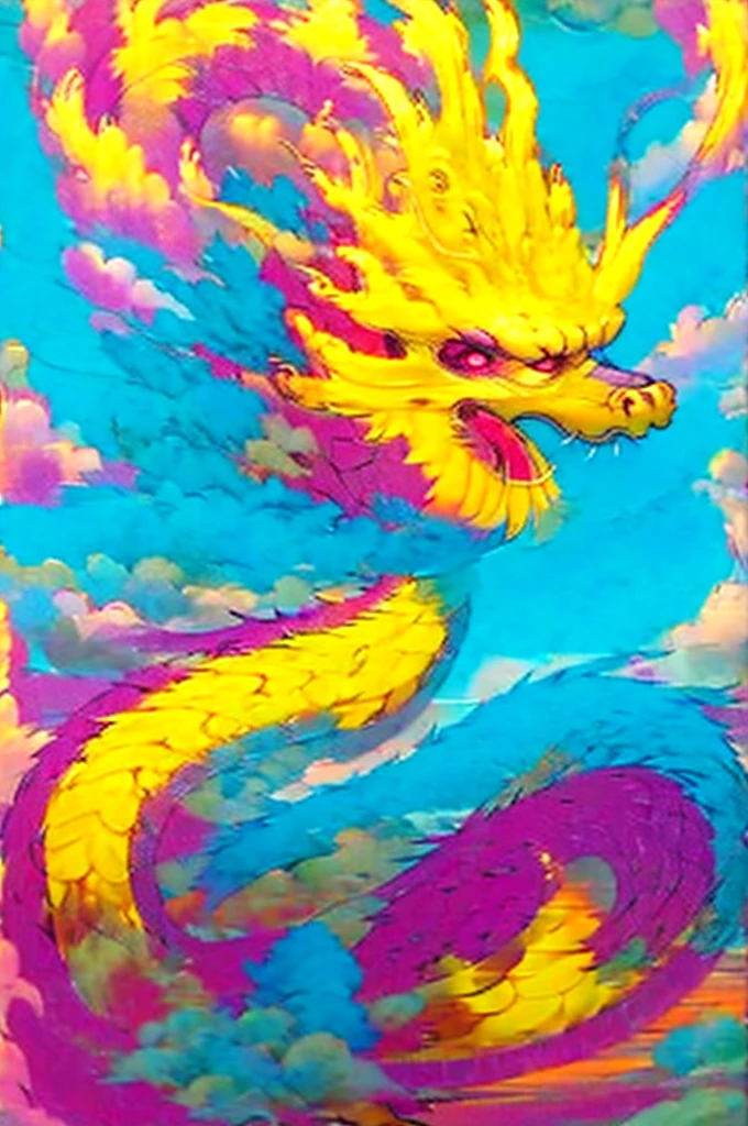 Dragon made of pure fire looking to the right, made of pure fire, facing to the right, close up, red dragon