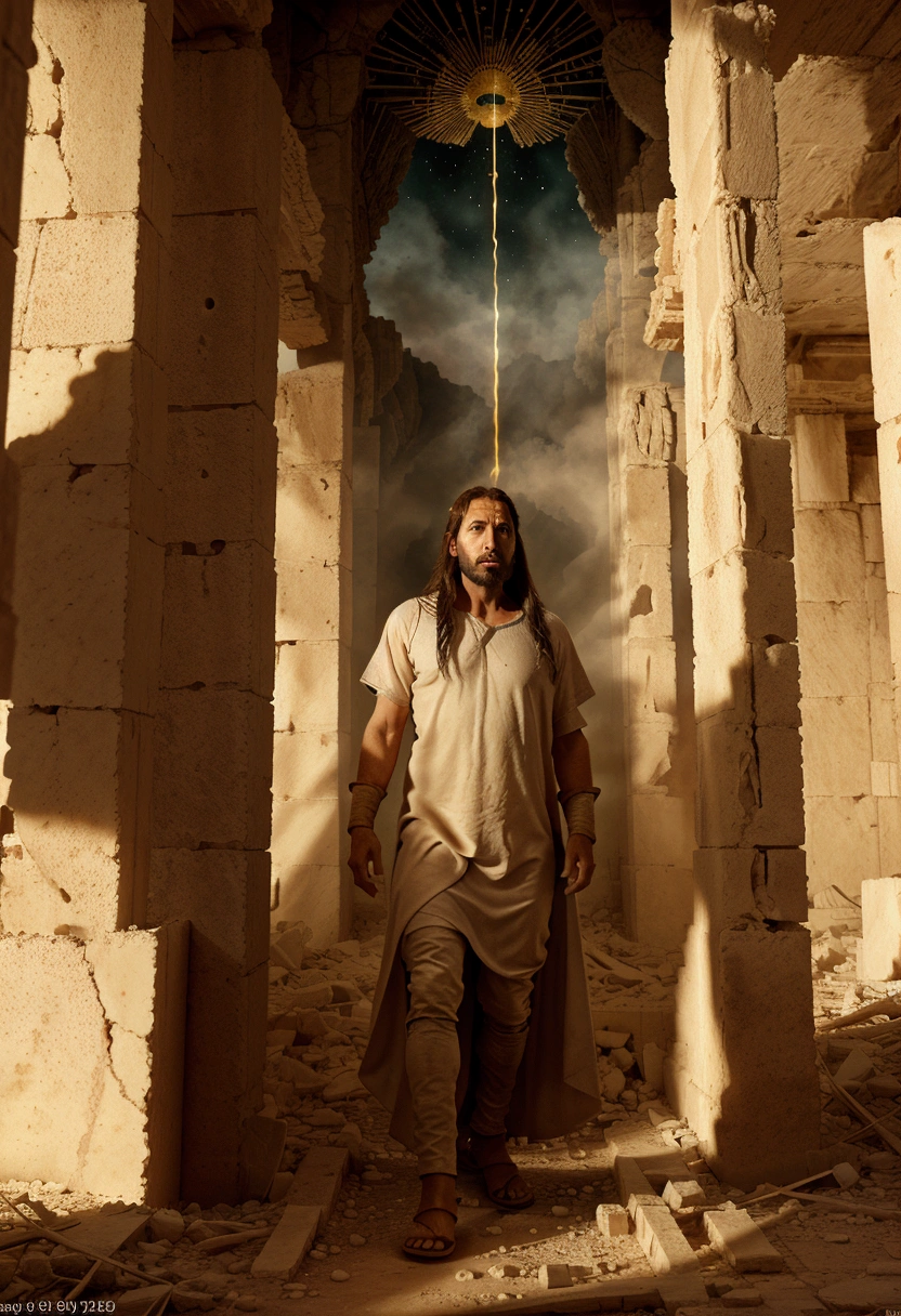 create a high resolution image about the construction of the third temple in israel and the second coming of jesus based on the following keywords: APOCALYPSE THIRD TEMPLE IN ISRAEL FINAL JUDGMENT END OF TIMES END OF TIMES RETURN OF JESUS SECOND COMING OF JESUS SECOND COMING OF CHRIST HUNGER WAR EARTHQUAKE NATURAL DISASTERS