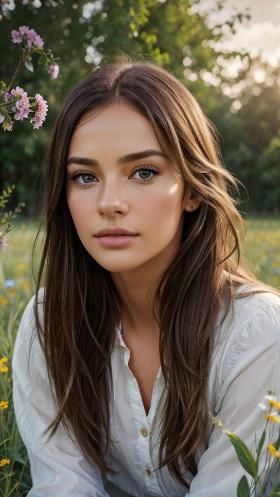 a two brothers, adorable facial features, beautiful detailed eyes, beautiful detailed lips, extremely detailed face, longeyelashes, messy brown hair, playful expression, sitting in a lush green field, surrounded by colorful wildflowers, soft natural lighting, warm color palette, (best quality,4k,8k,highres,masterpiece:1.2),ultra-detailed,(realistic,photorealistic,photo-realistic:1.37),studio lighting,extremely detailed description,vivid colors,professional