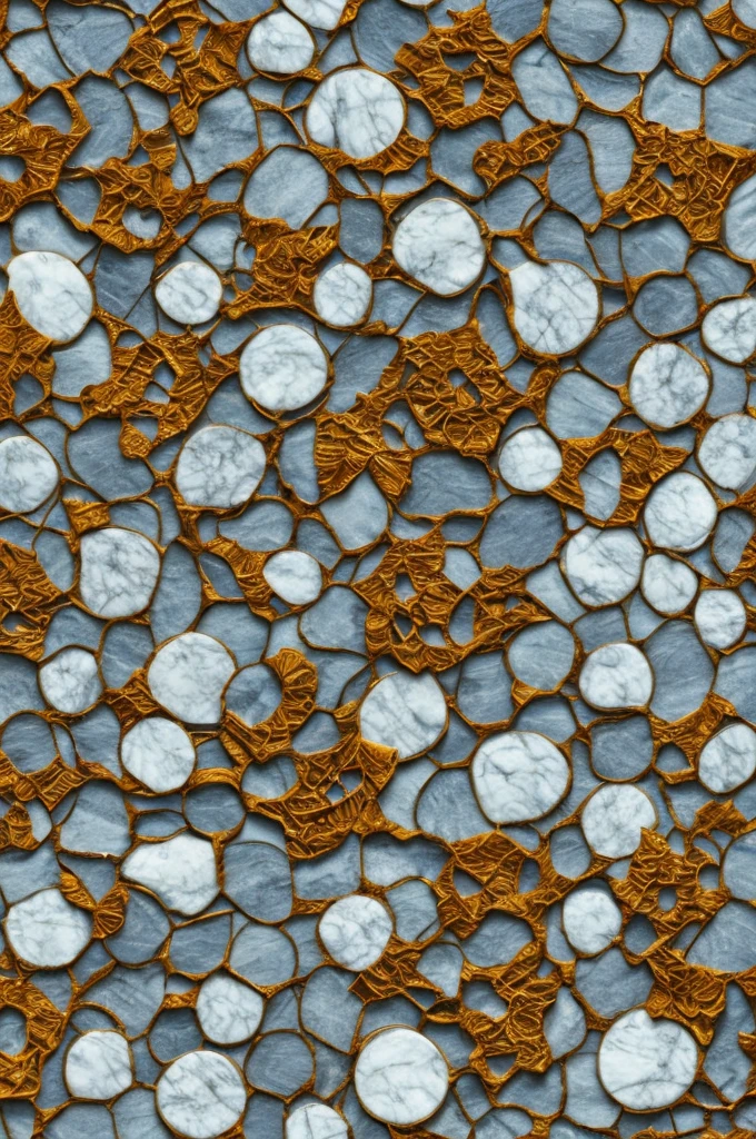 389^(3),mixed texture,((polished stone)), realistic,(( white carrara marble)),((gold)),((copper)),(( realistic colour)),fractal,photographic,ultra high resolution,hyperdetailed, masterpiece, 3d modelling, digital art.