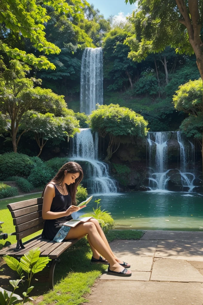 You want to act as a graphic design expert
One person reading book in the park , beside of him one couple sitting on the bench , in front of him one girl eating uce cream . The prak looks like greenery, silent, beautifully flowing water at one side . You can generate like a pro . It looks like realistic