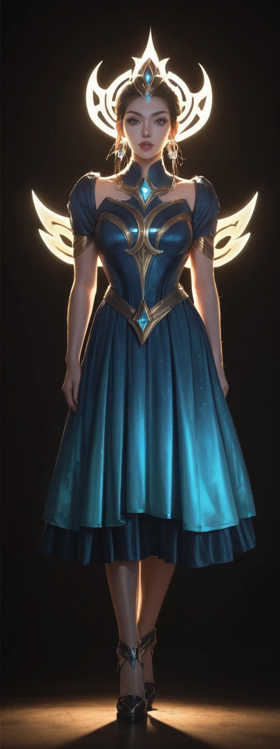realistic, score_9, score_8_up, score_7_up, score_6_up,
1girl, solo, from front, full body, Urgot \(league of legends\), black background, makeup, sidelighting, backlighting, glowing,