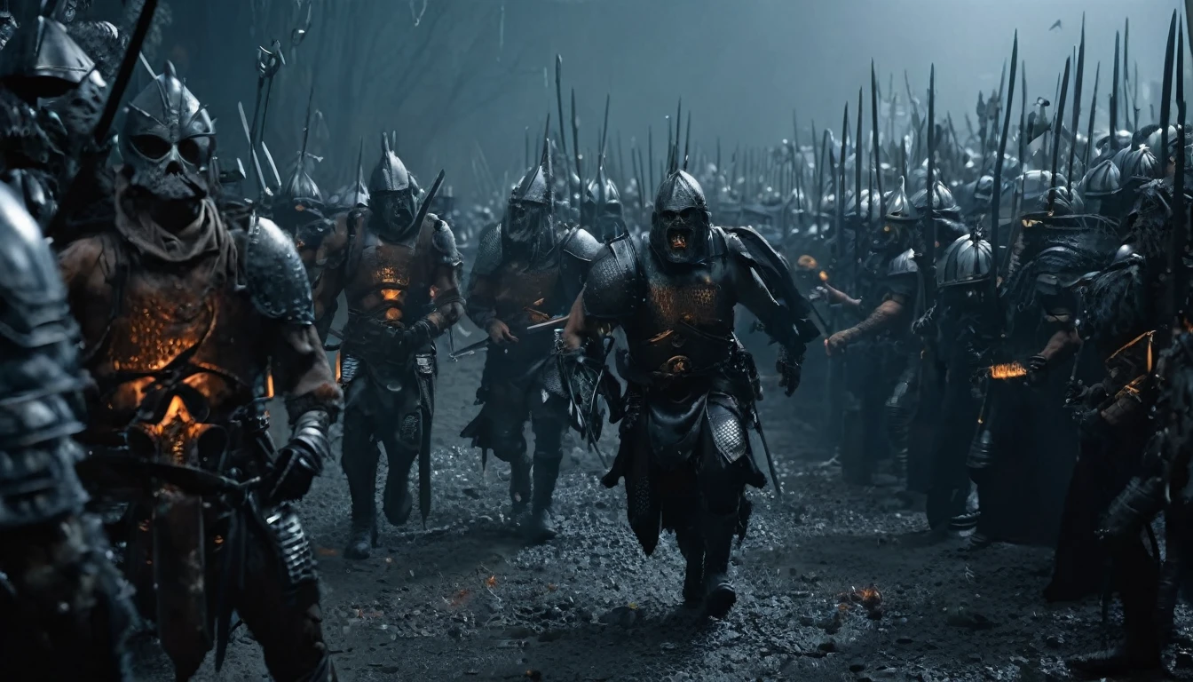 (3D rendering:3.1) in (medium full shot:3.1) of lot of characters from (metal hurlant magazine:3.1), inspired by style of Greg Rutkowski art, barbarian warriors in battles with swords and shields in external battlefield, with fog., space creatures (with Creepy, Sci-Fi, Fantasy and Horror:2.9), directed by ridley scott (Cinematic:3.1), horror movie, horrified, terrified, insane, disgusting, disturbing, Impactful, cgsociety, hyper-detailed, digital illusions, cyberspace, photorealistic, arts visuals. Ultra detailed, RAW photo, artstation style, concept art, (masterpiece:2.9), 8k, realistic textures, (3D rendering:3.1)