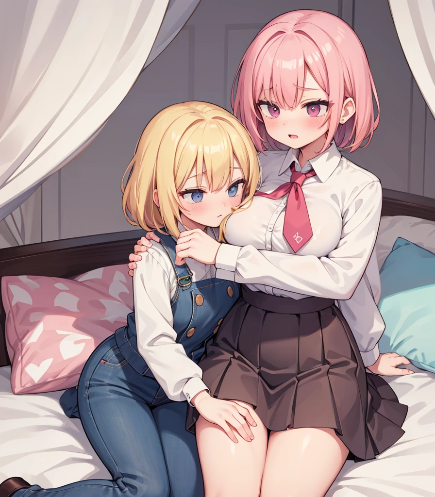 masterpiece, Highest quality, so beautiful, absurdists,High resolution,Cuddling in bed, like,sexly,Look at each one, blush,Age difference,blondes,chest,Long Hair,Pink Hair,Tucked in shirt,short hair,skirt,Tent shirt,Slut,Big breasted sister and brother,Siblings, trousers,Pushing her big tits against her brother,(My brother's erect penis),((((姉のvery huge breasts,Sister crushes her big tits in her brother's face)))),(((((Very huge breasts))))),(((((penis,NSFW,Soft Very HUGE breasts))))),((Bursting Breasts,Huge breasts hiding her brother's face)),((((((((Huge Breasts, Large Breasts, Very Large Breasts, Very Large Breasts, Very Large Breasts, Very Large Breasts, Very Large Breasts, Very Large Breasts, Very Large Breasts, Very Large Breasts, Very Large Breasts, Very Large Breasts, Burying Face in Breasts)))))))),Two people gazing at each other,puffy breasts,((Face crushed by tits, huge breasts on brother's body, mouth covered by tits, breasts covering face)),((huge breasts)),((soft massive breasts)),(((((crotch grab)))),(((1girl,1littleboy,)),(Fingering:1.7)、white pantie