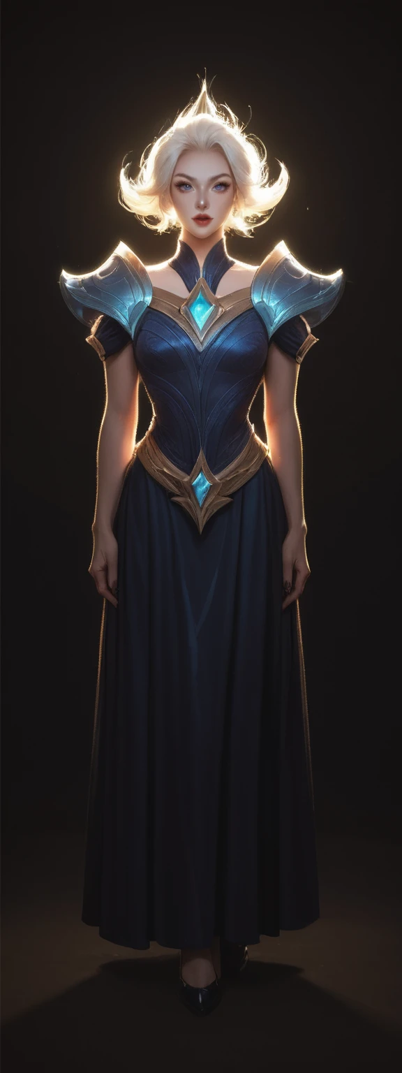 realistic, score_9, score_8_up, score_7_up, score_6_up,
1girl, solo, from front, full body, Yorick \(league of legends\), black background, makeup, sidelighting, backlighting, glowing,