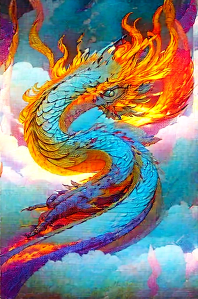 Dragon made of pure fire turned slightly to the right, made of pure fire, facing slightly to the right, close up, red dragon, dragon extremely close to the viewer, open mouth,