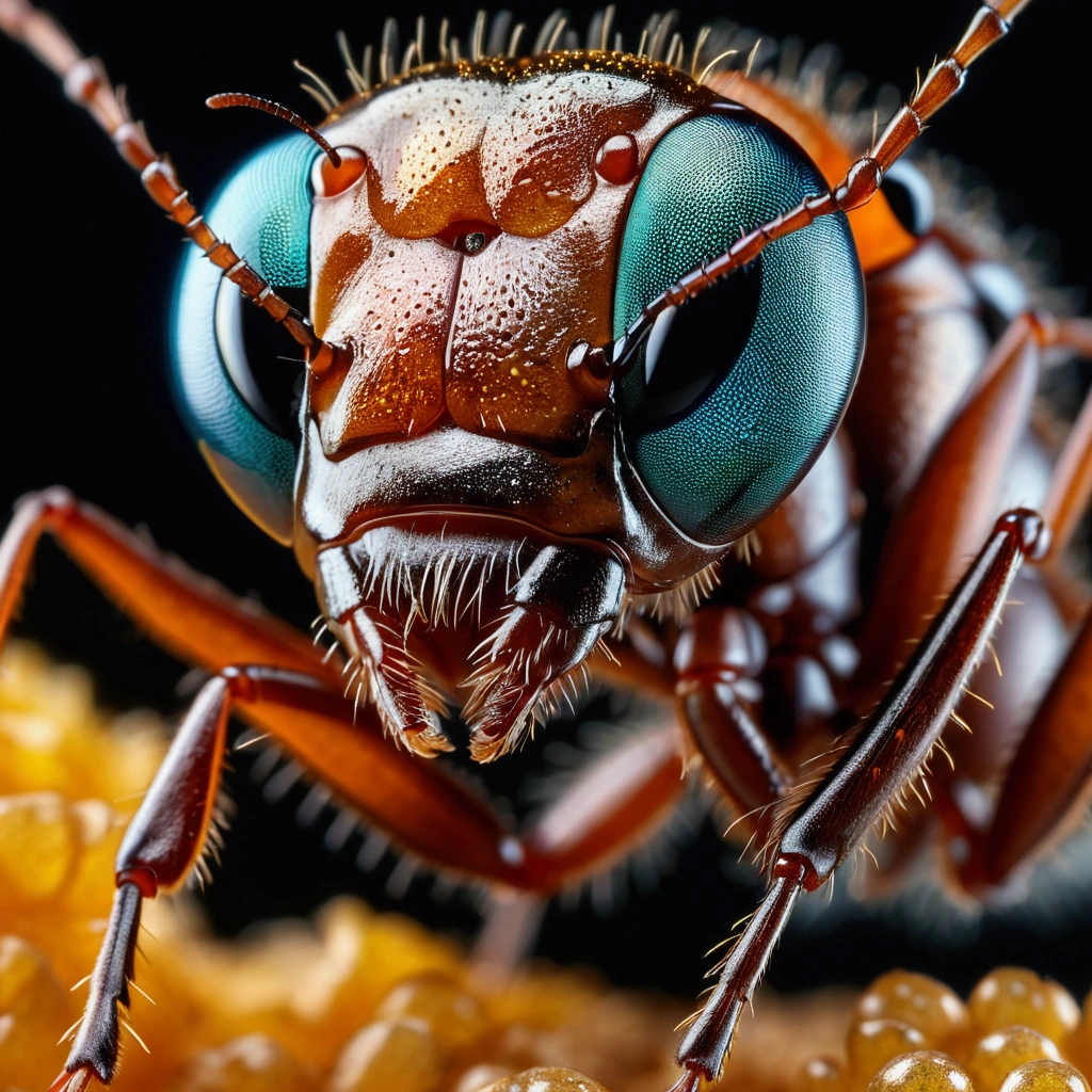 closeup ant,detailed micro insect,intricate patterns,8k high resolution,insanely detailed,hyper realistic,incredibly sharp focus,cinematic lighting,natural colors,natural textures,depth of field,seamless loop,macro photography