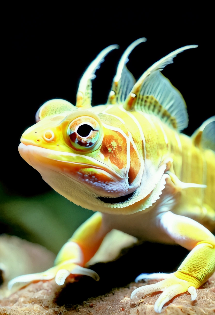 Fat female Dragonets burping in face, showing her troath