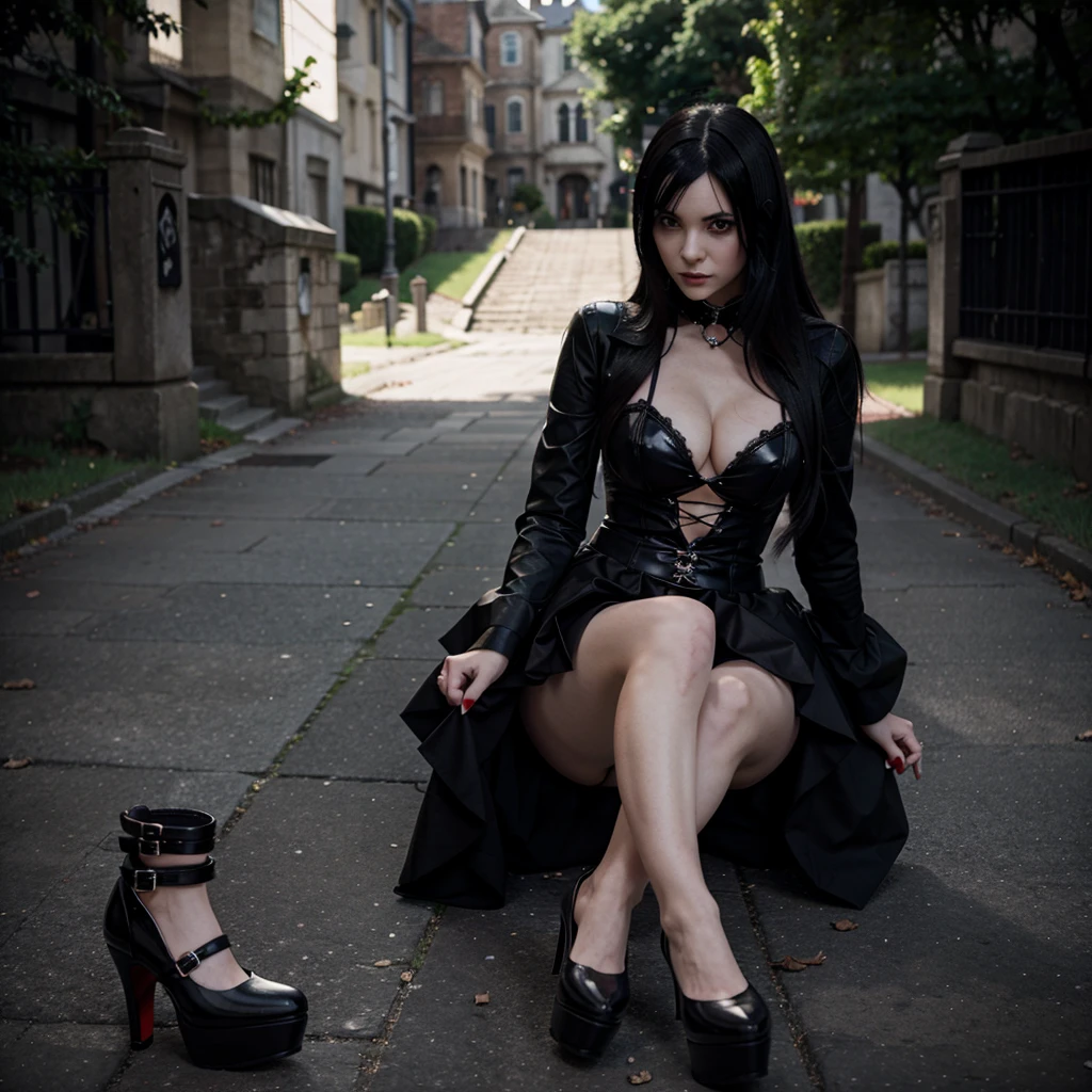 Anime, Gothic, pleaser heels, Dark hair, killer, blood