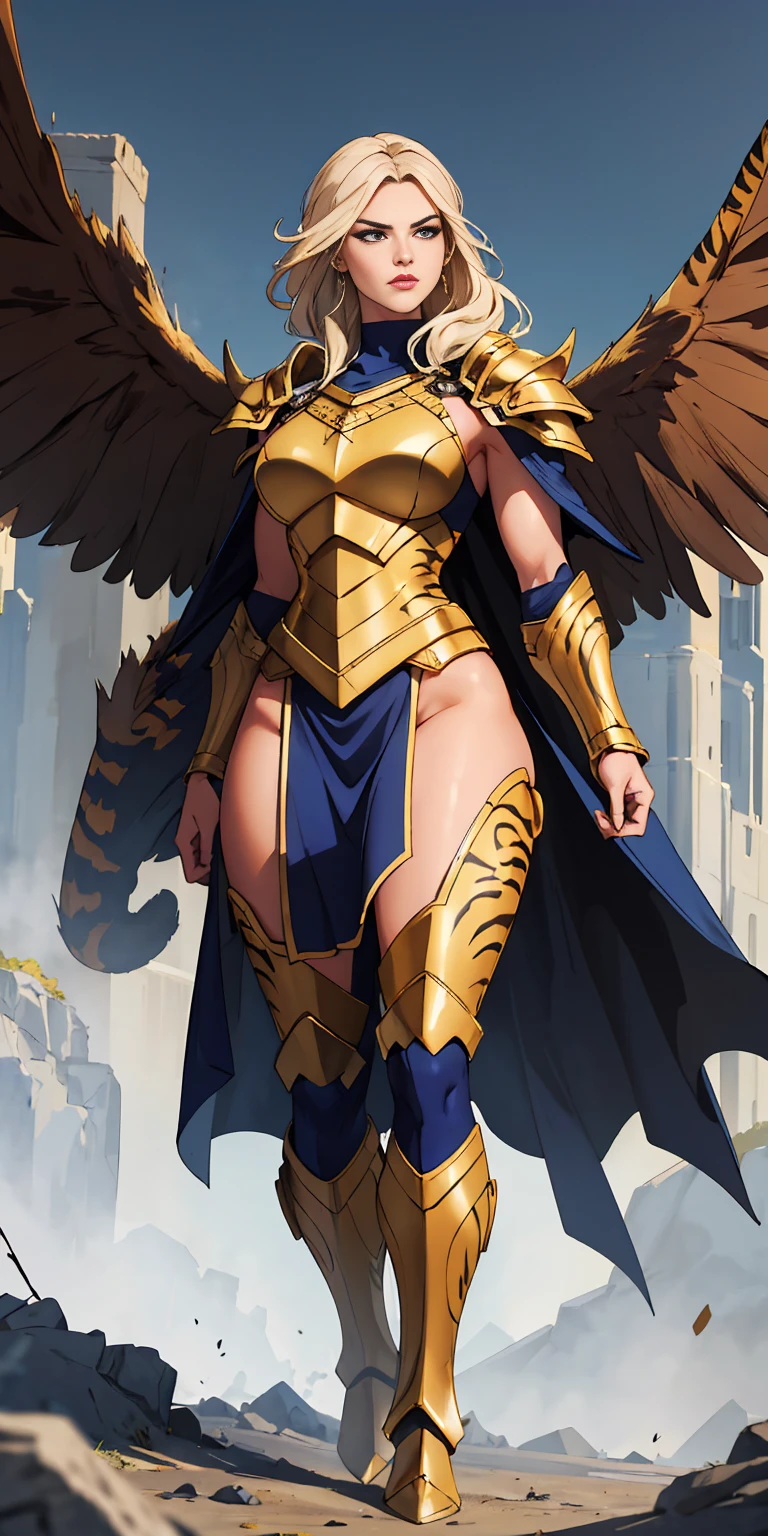 1 Girl (implying one person, likely female)
Full Body: Standing with perfect symmetry
Muscular Build: Strong and defined physique
Turned Arms: Muscular arms positioned behind her back
Theme:
Epic Fantasy: Set in a fantastical world
Asgard: Inspired by Norse mythology (can be subtle or more prominent)
Valkyrie/Lady Knight: Combining elements of a warrior and noble protector
A motif incorporated into her armor, clothing, or environment (tiger stripes, or a tiger pelt cloak)
Visual Style:
Hyper Realistic: Incredibly lifelike detail
Masterpiece: Exceptional quality
8K Resolution: Sharp and high definition
Detailed Drawing: Intricate and richly textured
Superior Quality: The best possible rendering
Epic Composition: Dramatic and visually stunning