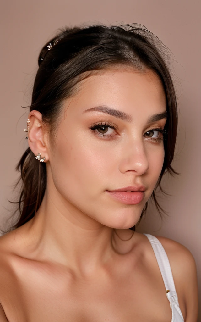 Marie withouth ear jowel, but with a nose piercing