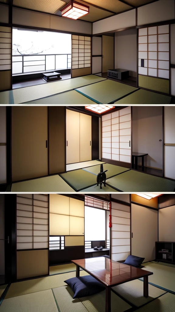 modern japanese apartment, eerie, unnerving, disturbing, scary