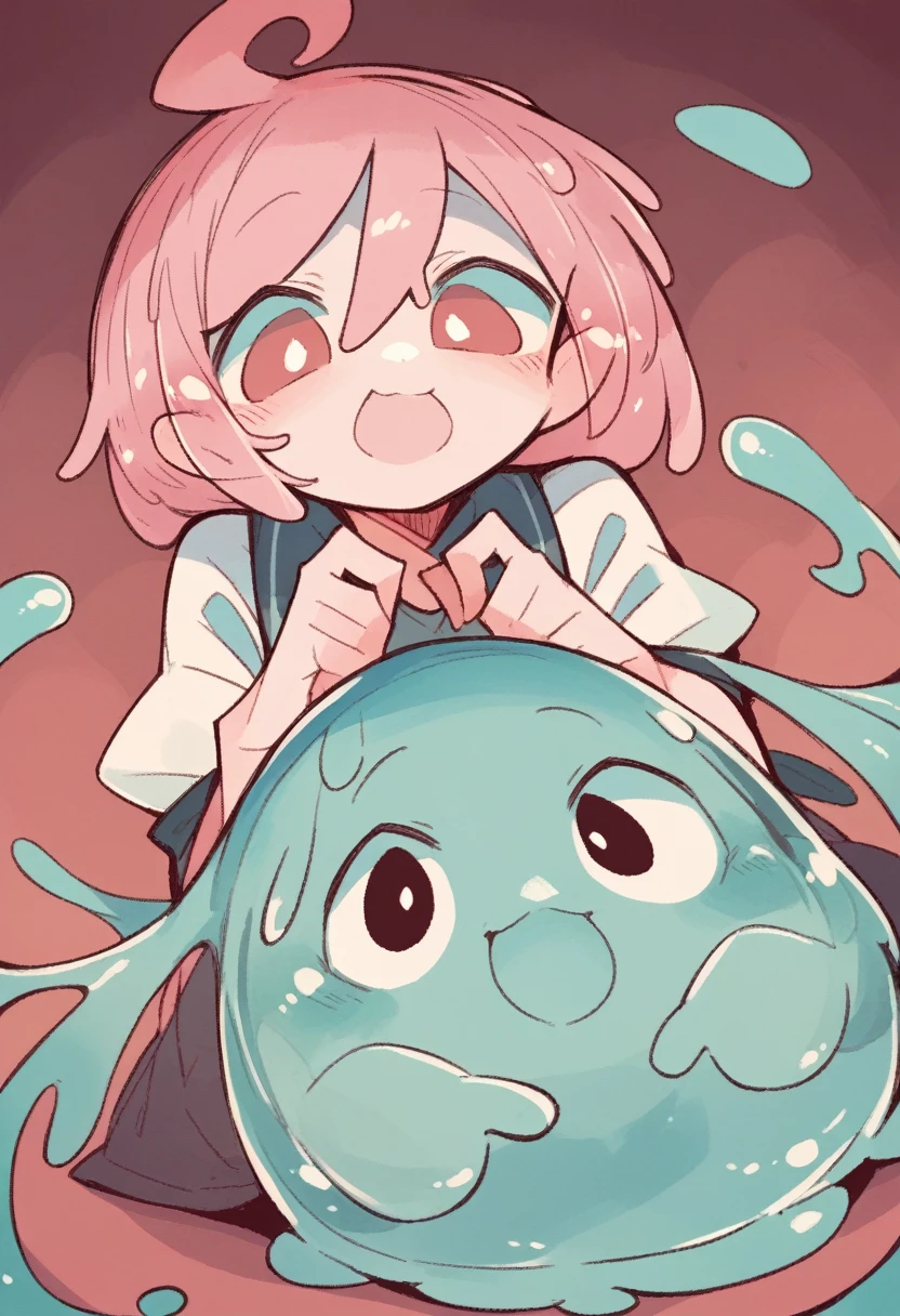 Cute slime girl pink