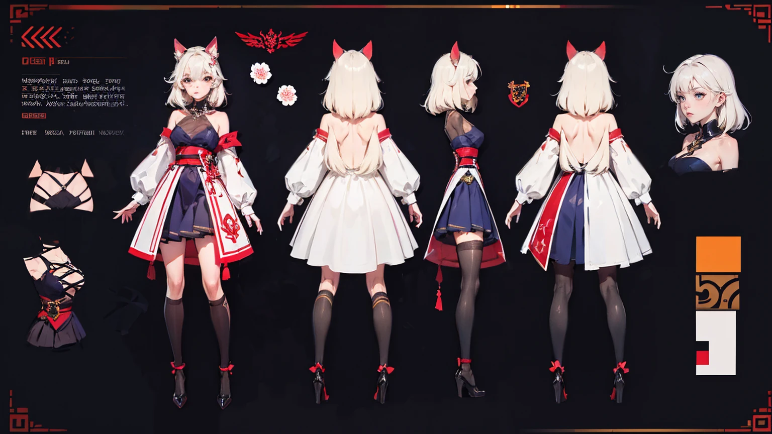 {{wonderful}}, Highest quality, Ultra-detailed CG Unity 8k Wallpaper, Beautiful details、Blonde、Older sister、Yankee Daughter、Large Breasts、Bad look in the eyeoe、whole body画、Front view、Character Sheet、Mr.々A pose、whole body、Character portrait、Standing posture、three views、whole body画