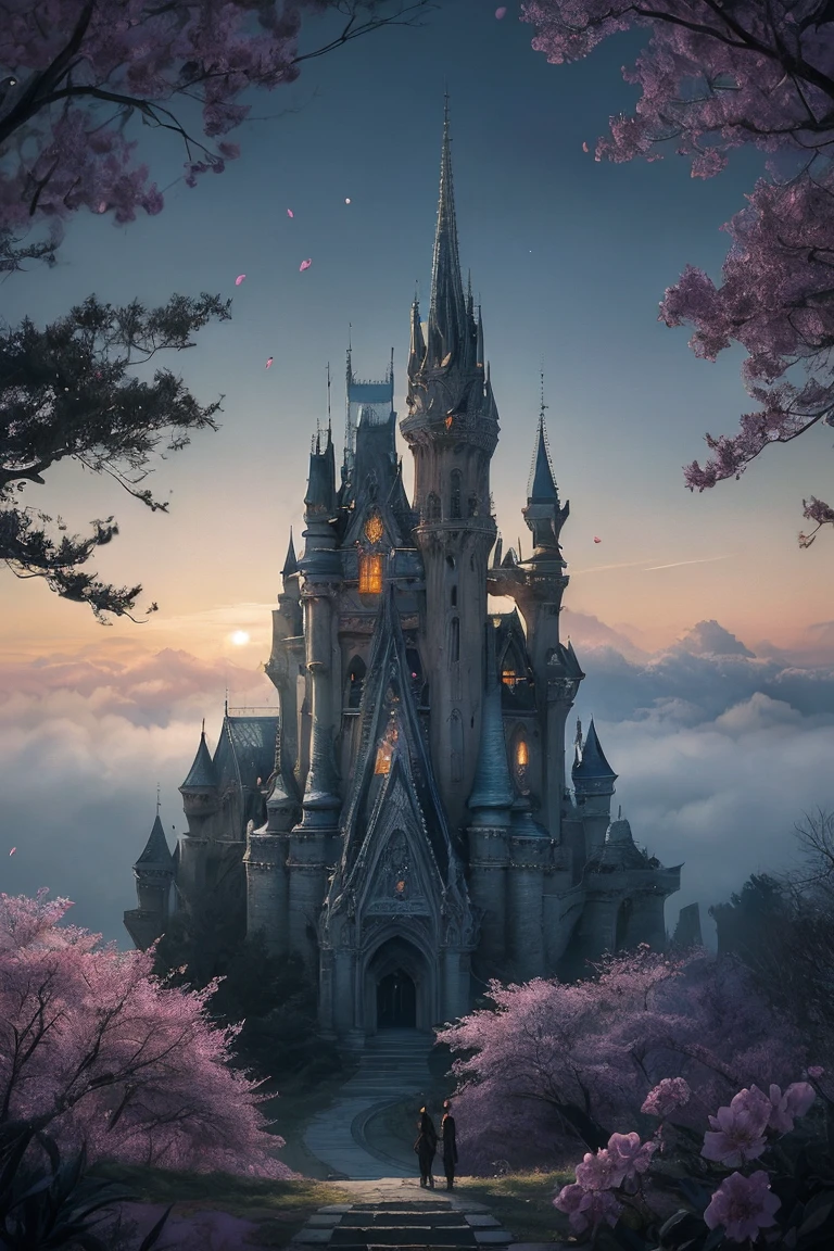 cinematic film, Realistic photograph,

In a mystical landscape shrouded in fog, a majestic castle stands tall, its intricate stone carvings glowing with a mysterious light. The castle's grand tower reaches towards the sky, a testament to ancient architecture blending with Western styles. The scene is alive with bright colors and enchanting details, creating a dreamy, fairy-tale atmosphere.
Sakura petals swirl in the wind, adding a touch of whimsy to the magical setting. Hidden secrets lurk in the shadows, while twinkling moonlight casts surrealistic lighting across the scene. Whimsical creatures roam the grounds, their presence adding to the surreal elements of this fantasy world.
The painterly style of the image captures the highest quality and resolution, with every detail rendered in exquisite detail. This magical, dreamy atmosphere is a setting where the surreal and the fantastical converge, inviting viewers into a world of enchantment and wonder.


,shallow depth of field, vignette, highly detailed, high budget, bokeh, cinemascope, moody, epic, gorgeous, film grain, grainy, 