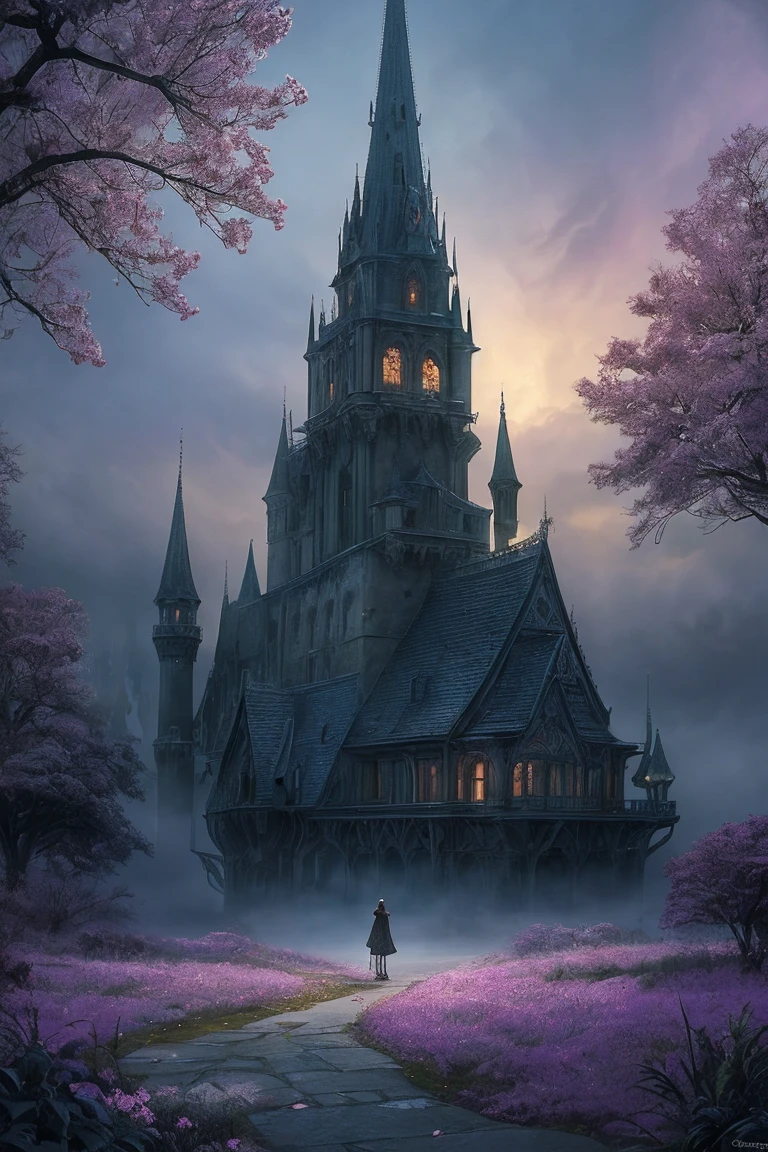 cinematic film, Realistic photograph,

In a mystical landscape shrouded in fog, a majestic castle stands tall, its intricate stone carvings glowing with a mysterious light. The castle's grand tower reaches towards the sky, a testament to ancient architecture blending with Western styles. The scene is alive with bright colors and enchanting details, creating a dreamy, fairy-tale atmosphere.
Sakura petals swirl in the wind, adding a touch of whimsy to the magical setting. Hidden secrets lurk in the shadows, while twinkling moonlight casts surrealistic lighting across the scene. Whimsical creatures roam the grounds, their presence adding to the surreal elements of this fantasy world.
The painterly style of the image captures the highest quality and resolution, with every detail rendered in exquisite detail. This magical, dreamy atmosphere is a setting where the surreal and the fantastical converge, inviting viewers into a world of enchantment and wonder.


,shallow depth of field, vignette, highly detailed, high budget, bokeh, cinemascope, moody, epic, gorgeous, film grain, grainy, 