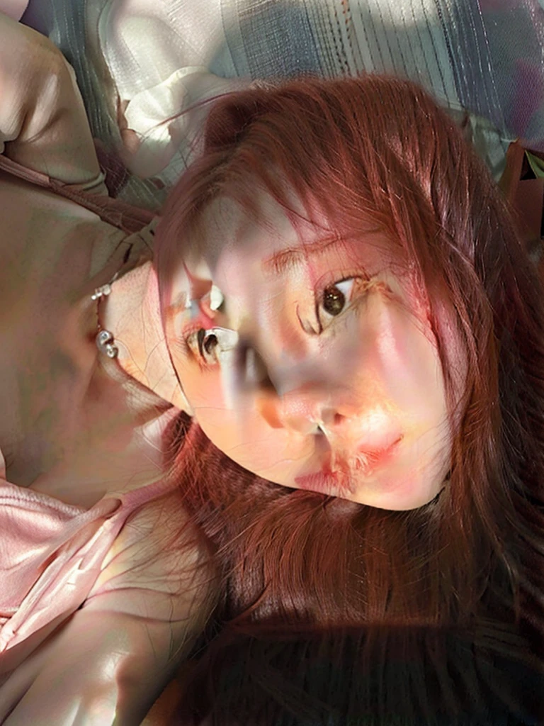 arafa woman lying on a bed with a pink bra, amaranth, with pale skin, smooth red skin, better known as amaranth, fair and pale skin!!, red-haired girl, pale and glowing skin, young beautiful amaranth, Red head, very very very pale white skin, she has red hair, short redhead, red-haired goddess