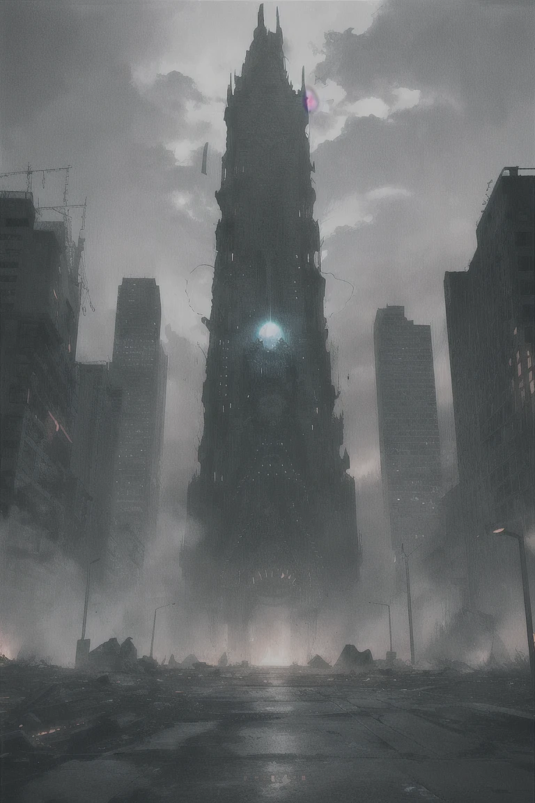 cinematic film, Realistic photograph,

In a horror-themed setting, a massive, oversized eldritch stele, towering 20 storeys high, is covered in bas-relief depicting demonic pain and suffering, along with unholy glyphs. Smoke billows from a blasphemous portal to hell at the stele's base, casting an eerie glow. This colossal structure pierces through a gigantic hole in a major downtown street, surrounded by broken asphalt and rubble. A dust cloud swirls around its base, and cars are scattered around, caught in the chaos.
The scene is set at night, amplifying the dark and spooky atmosphere. The extreme wide-angle lens captures the vastness of the stele, while the hero angle emphasizes its ominous presence. The entire scene is shrouded in a mood of suspense and grimness, with every detail rendered in high detail, enhancing the unsettling and eerie feel of this otherworldly horror.


,shallow depth of field, vignette, highly detailed, high budget, bokeh, cinemascope, moody, epic, gorgeous, film grain, grainy, 