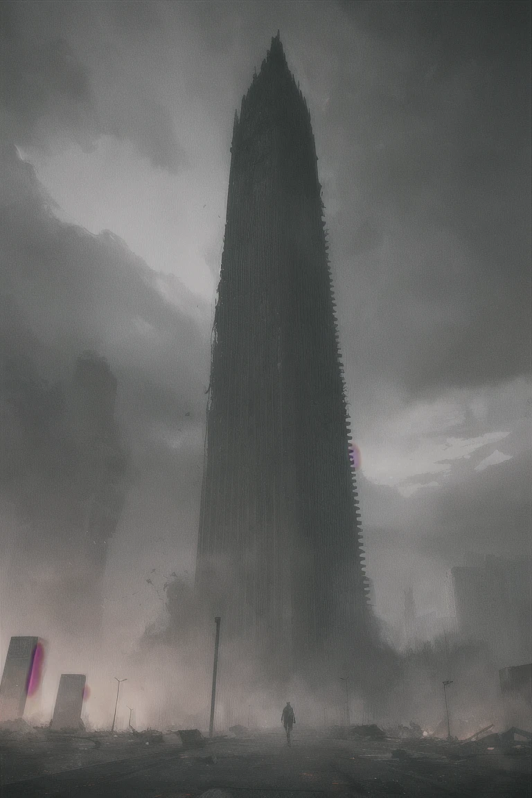 cinematic film, Realistic photograph,
In a horror-themed setting, a massive, oversized eldritch stele, towering 20 storeys high, is covered in bas-relief depicting demonic pain and suffering, along with unholy glyphs. Smoke billows from a blasphemous portal to hell at the stele's base, casting an eerie glow. This colossal structure pierces through a gigantic hole in a major downtown street, surrounded by broken asphalt and rubble. A dust cloud swirls around its base, and cars are scattered around, caught in the chaos.
The scene is set at night, amplifying the dark and spooky atmosphere. The extreme wide-angle lens captures the vastness of the stele, while the hero angle emphasizes its ominous presence. The entire scene is shrouded in a mood of suspense and grimness, with every detail rendered in high detail, enhancing the unsettling and eerie feel of this otherworldly horror.
,shallow depth of field, vignette, highly detailed, high budget, bokeh, cinemascope, moody, epic, gorgeous, film grain, grainy,