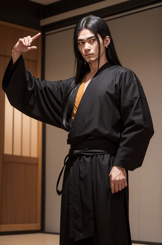 Geto is a tall man with small black eyes and long black hair partially tied back.. He also consistently wears large black earrings.. As a student at Tokyo Jujutsu High, He wore a standard jujutsu technical uniform with a single gold button and baggy pants.. Her hair was also tied back, although it was shorter. After his defection, he grew his hair long and dressed like a Buddhist priest in multicolored clothing over large black robes. His curse user design could be considered a mockery of the Buddha due to his actions throughout the story and how he is just parading around in the outfit to show good intentions while acting out malicious schemes..