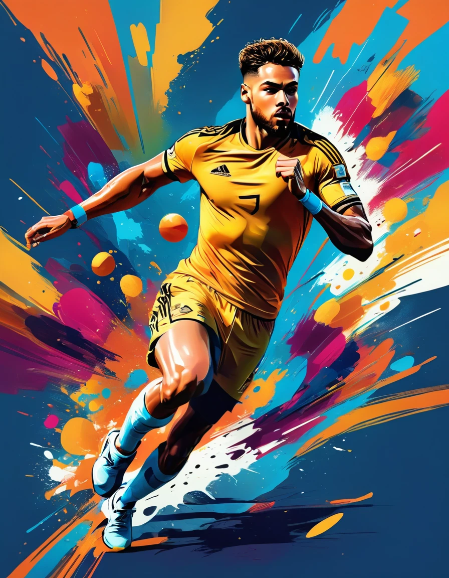 "(best quality,4k,8k,highres,masterpiece:1.2),ultra-detailed,(realistic,photorealistic,photo-realistic:1.37),vibrant colors,vector art,sport,athletes,energetic,motion lines,graphic style,futuristic feel,dynamic poses,bold compositions,speed lines,stylized figures,powerful movements,gradient effects,shadows and highlights,intricate details,geometric shapes,abstract elements,striking contrast,high impact,expressive facial expressions,fluid lines,expressive brushstrokes,eye-catching visuals,lively atmosphere,artistic interpretation,vivid hues,dynamic lighting"