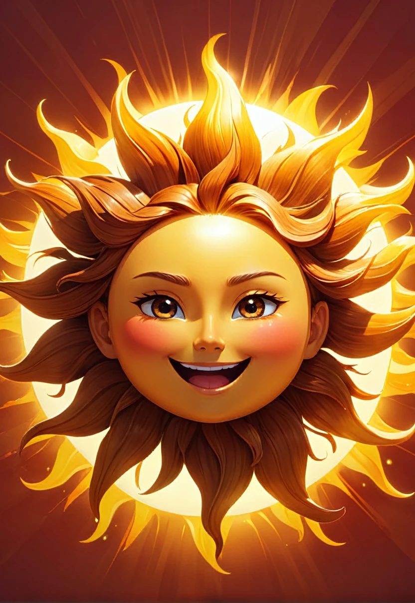 The sun as an animated character, with a face and personality.