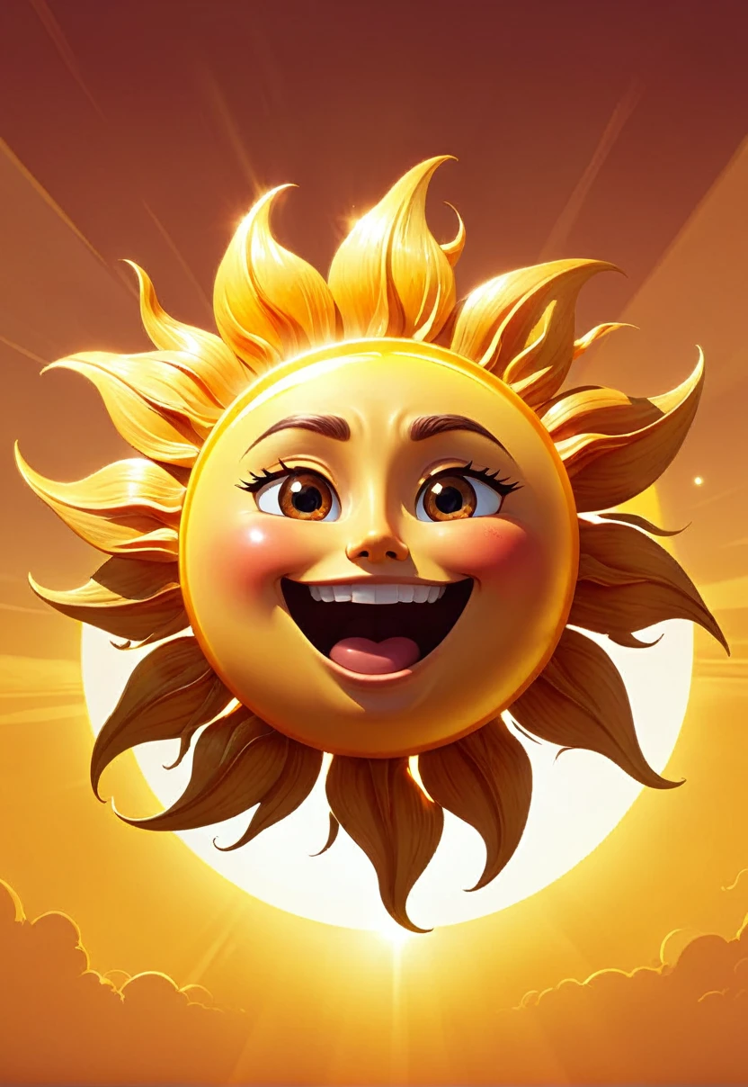 The sun as an animated character, with a face and personality.