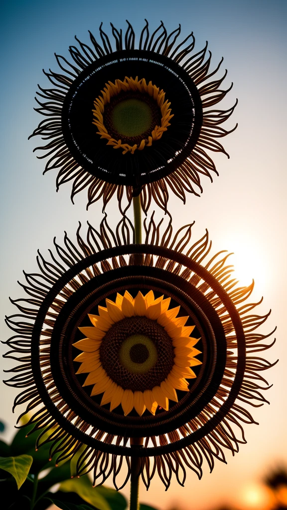 a cute sun flower made original natural look, (cyborg:1.1), detailed wire]:1.3), (intricate details), hdr, (intricate details, hyperdetailed:1.2), Vignette, centered