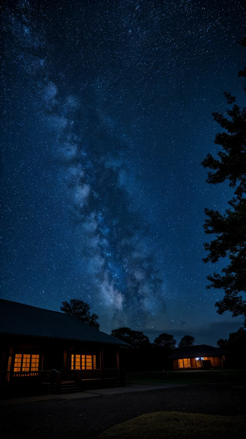   Starry Skyの夜,  Night view, Moonlit Night, Twinkling distant stars,  moonlight, Moonlit Nightscape, Starry Sky, Mystical Night