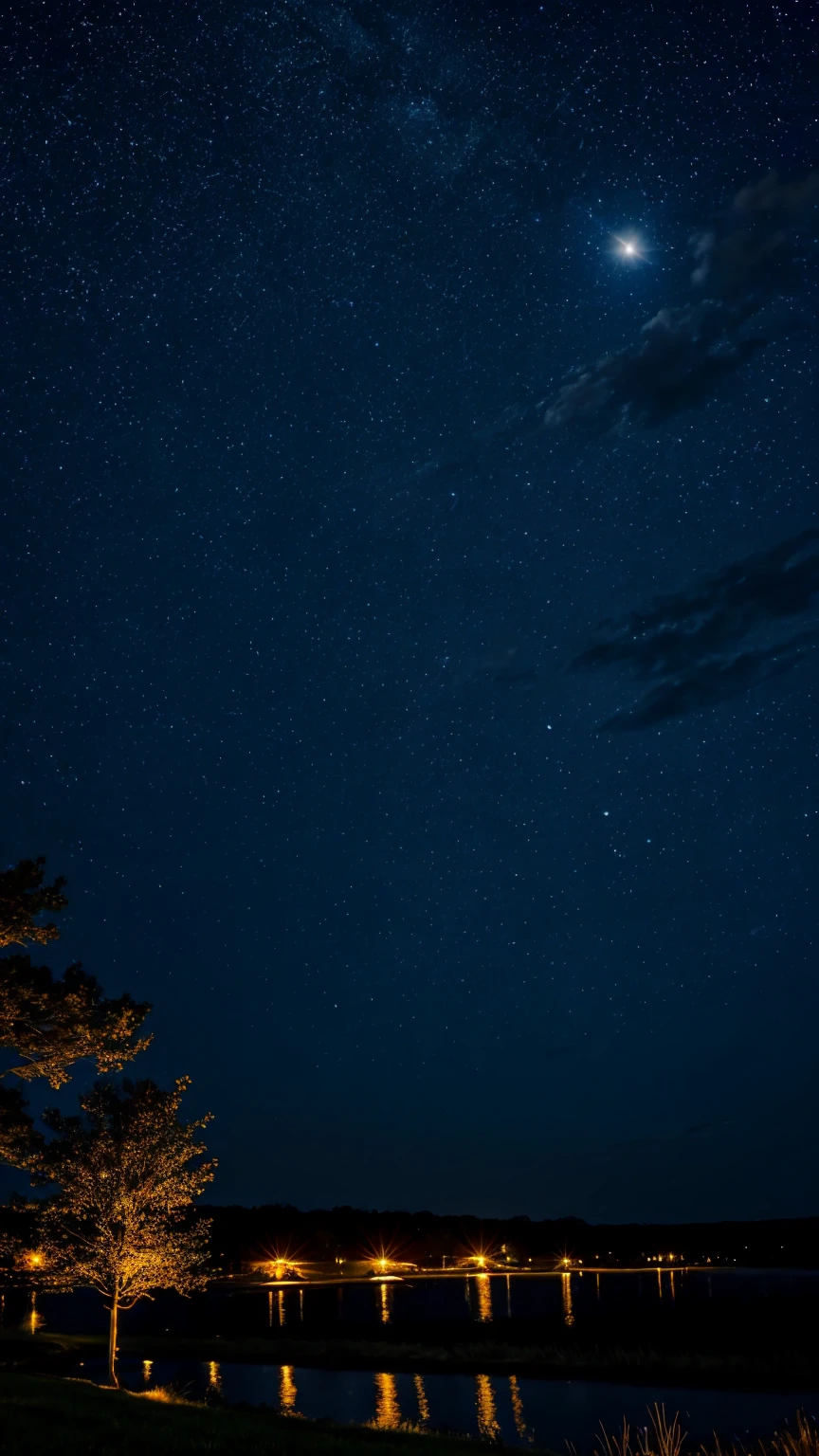   Starry Night,  Night view, Moonlit Night, Twinkling distant stars,  moonlight, Moonlit Nightscape, A starry sky, Mystical Night