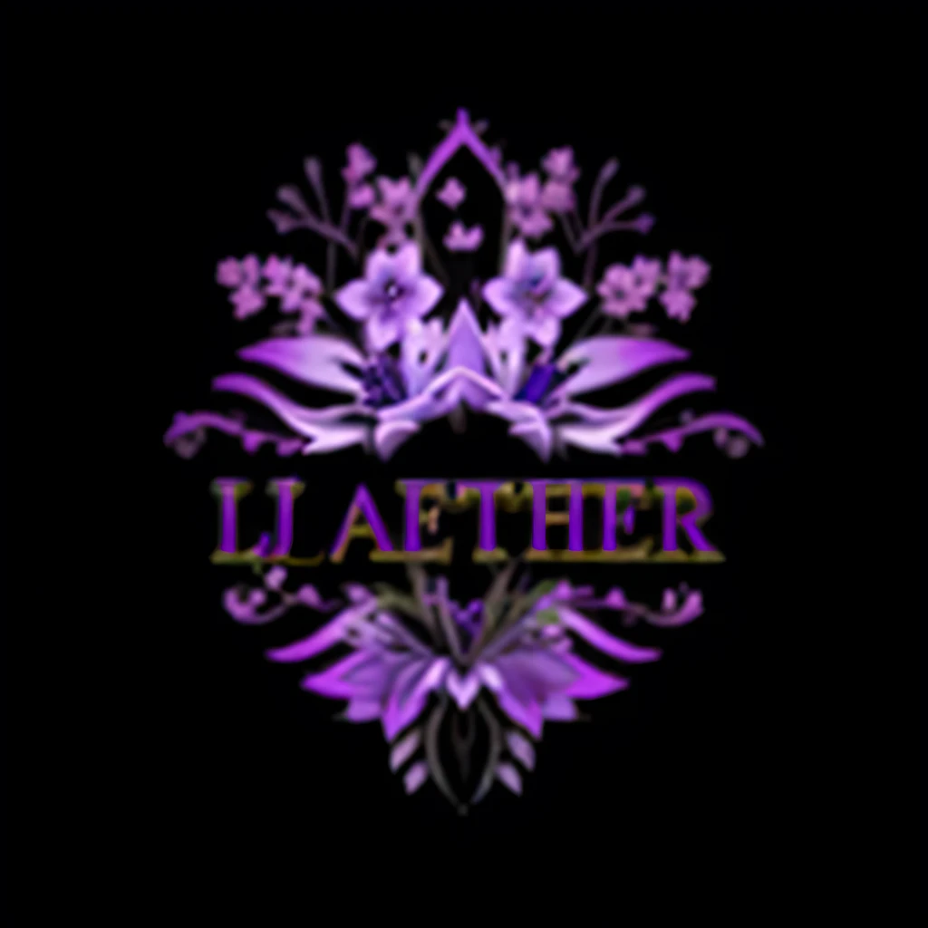 a purple and black logo with a purple flower, purple aesthetic With name Lj Aether