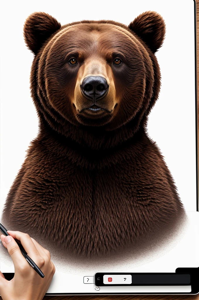 Bear drawing on iPad