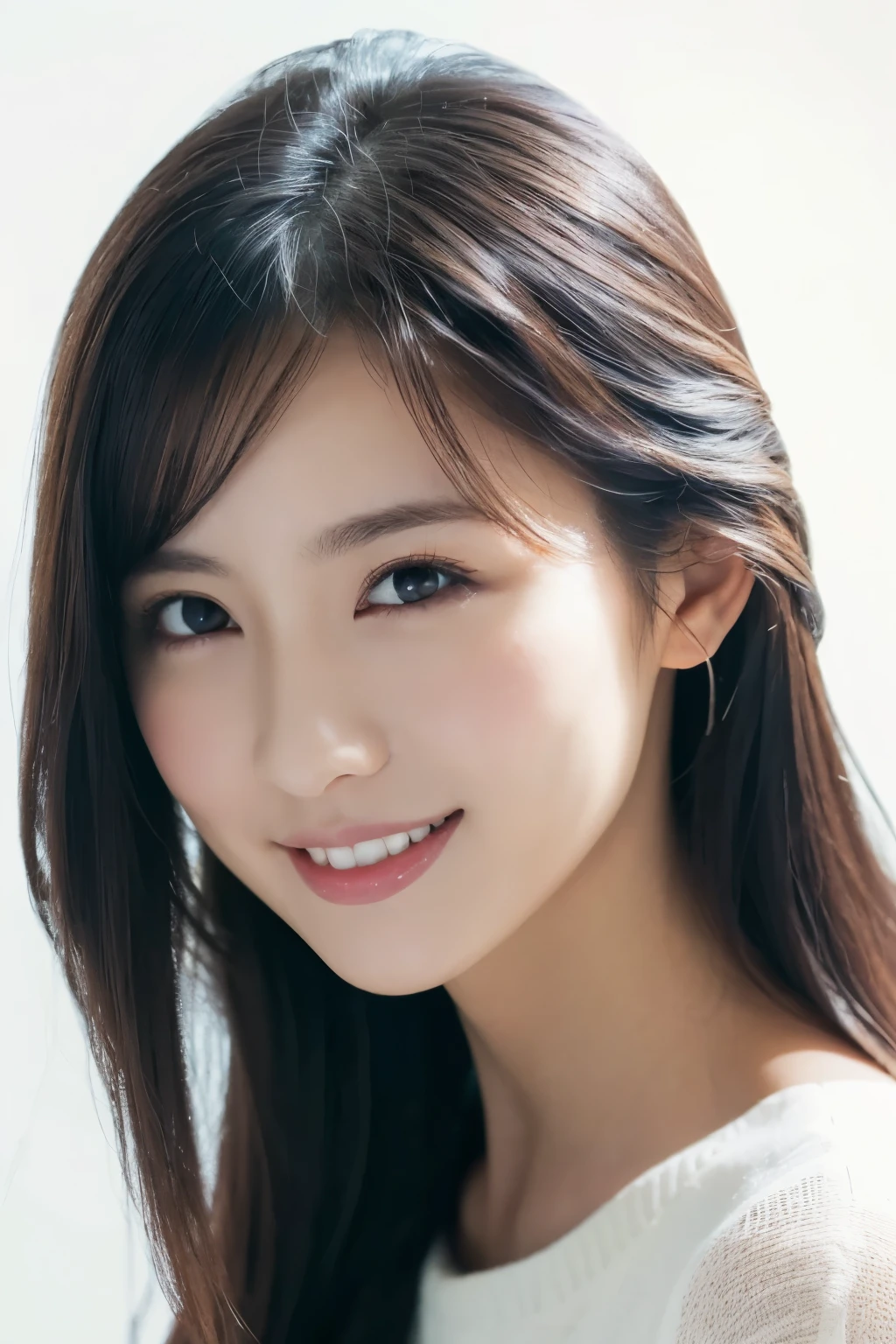 1 girl, (Summer outfit:1.2), Very beautiful Japanese idol portraits,
(RAW Photos, Highest quality), (Realistic, Realistic:1.4), (masterpiece),
Very delicate and beautiful, Very detailed, 2k wallpaper, wonderful, finely, Very detailed CG Unity 8K wallpaper, Very detailed, High resolution, Soft Light,
Beautiful detailed girl, Very detailed eyes and face, Beautiful and sophisticated nose, Beautiful and beautiful eyes, Cinema Lighting,
(Simple light color background:1.3),
(Semi-long hair),
Complete Anatomy, Slender body, Small breasts, smile