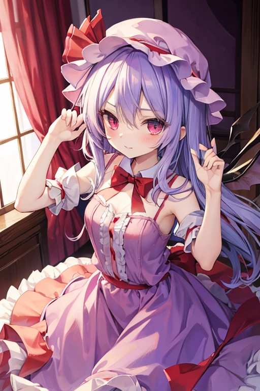 Remilia Scarlet Touhou blue heir,pink dress