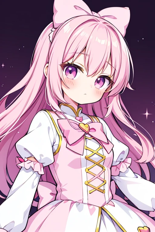 Pink Hair、Anime girl with a bow, Kawaii, Gu Weiss, Portrait of a magical girl, Lovely characters, Lovely art style, Anime cute art style, Maple Story Character Art, Lovely portrait, Cute anime girl portrait, Small person images, artwork in the style of Gu Weiss, Anime Loli