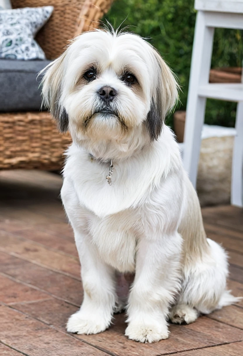 white, short-haired lhasa apso