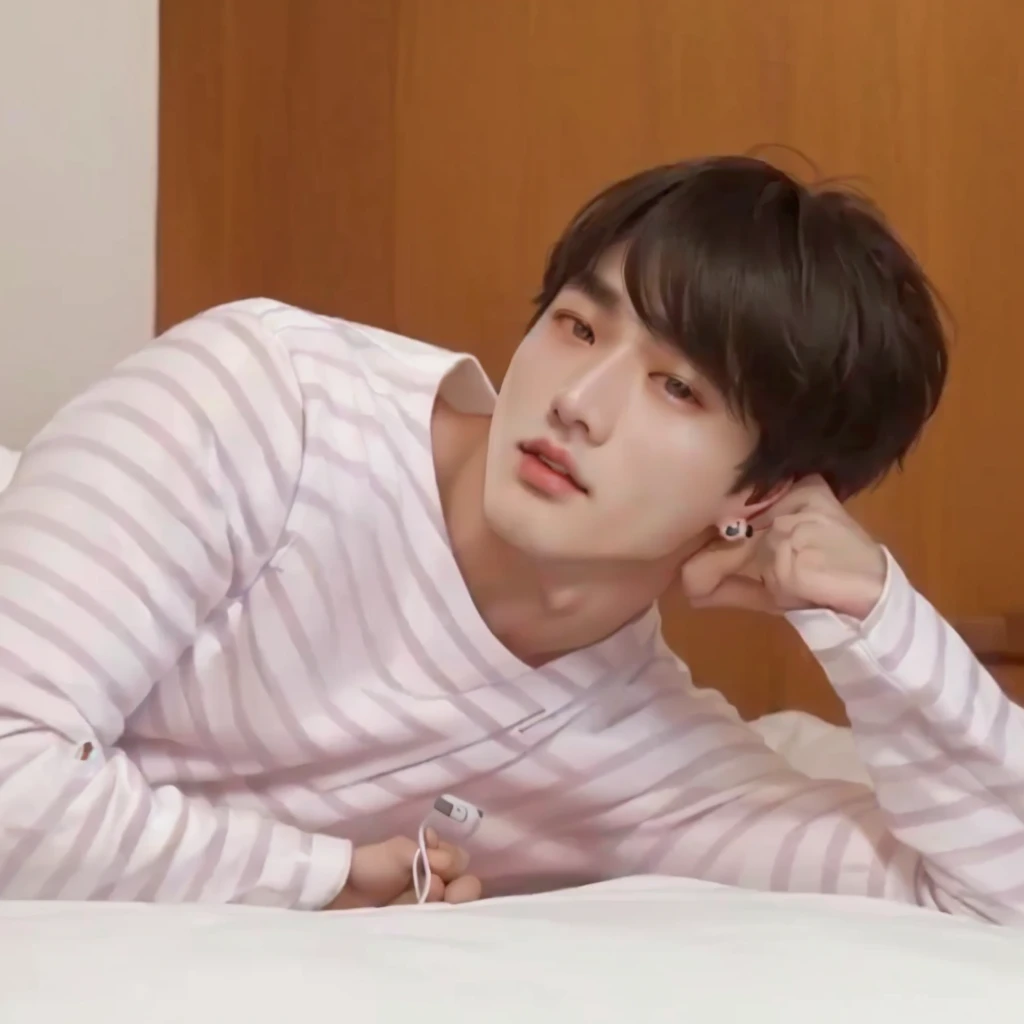 close-up of a person lying in bed with a remote control, Jungkook, adorable and pale korean face, cai xukun, Taehyung eating Gucci fries, bbwchan, Tae June Kim, hyung tae, Jinyoung Shin, thick, [ photo realist ]!!, south korean man, sakimichan, korean idol, ruan father vtuber, JK