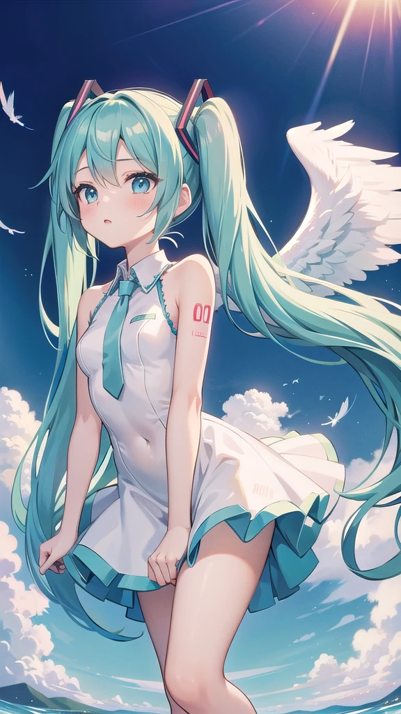 angel girl receiving me in heaven, Hatsune Miku,