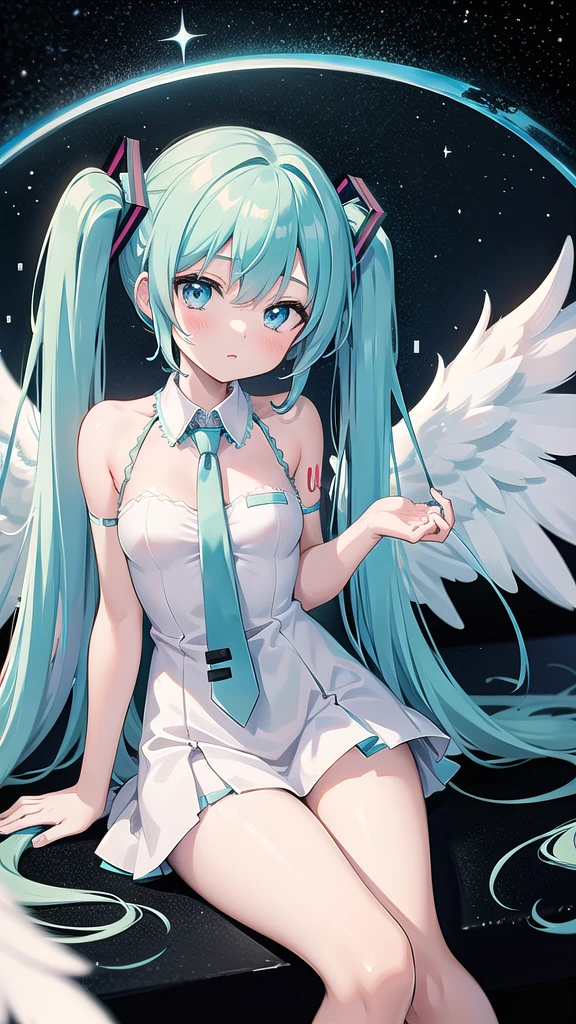 angel girl receiving me in heaven, Hatsune Miku,